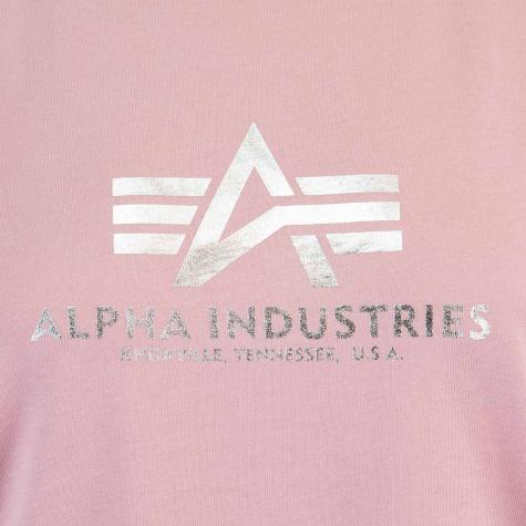 Alpha Industries New Basic Foil Print Damen Shirt pink 