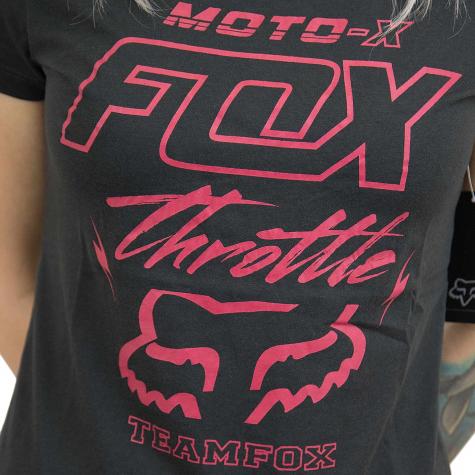 Fox Damen T-Shirt Throttle Maniac schwarz vintage 