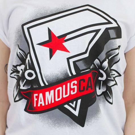 Famous Stars And Straps Damen T-Shirt Famous CA weiß 