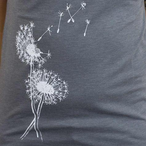 Iriedaily Damen T-Shirt Pusteblume dunkelgrau