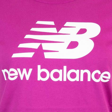 New Balance Essentials Stacked Logo Damen Shirt lila 