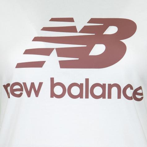 New Balance Damen T-Shirt Essentials Stacked weiß 