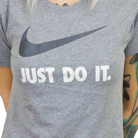 Nike Damen T-Shirt Crew Just Do It Swoosh grau/schwarz 