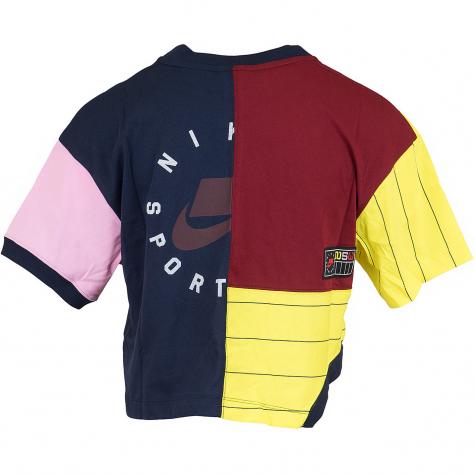 Nike Damen T-Shirt Mash-Up dunkelblau/rot 