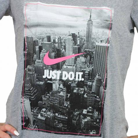 Nike Damen T-Shirt Photo Just Do It grau/pink 