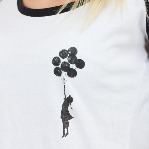 Mister Tee Damen T-Shirt Banksy Balloons weiß/schwarz 