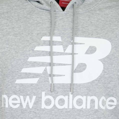 New Balance Hoody Essentials Stacked Logo grau 