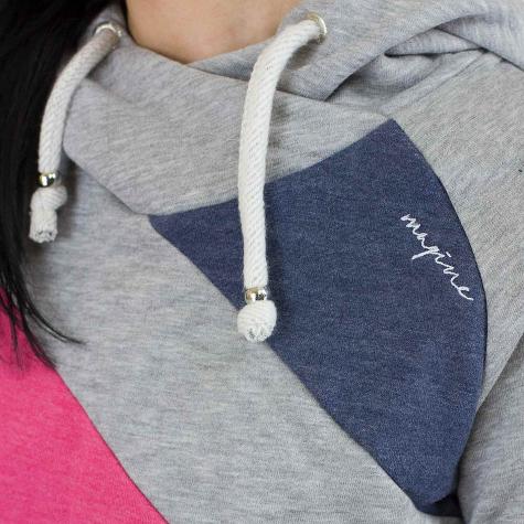 Mazine Damen Hoody Tasty grau/dunkelblau/pink
