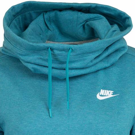 Nike Damen Hoody Funnel-Neck Fleece türkis/weiß 