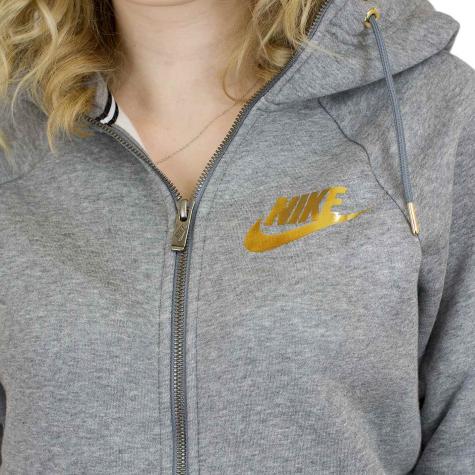 Nike Damen Zip-Hoody Rally grau/gold 