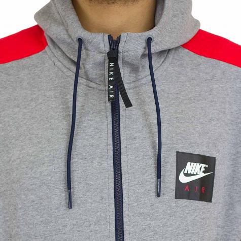 Nike Zip-Hoody Air Fleece grau/rot 