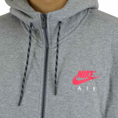 Nike Zip-Hoody Air grau/rot 