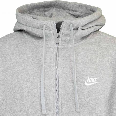 Nike Club Fleece Full Zip Hoody  grau/weiß 