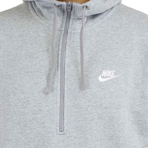 Nike Hoody Club Fleece Half Zip grau/weiß 