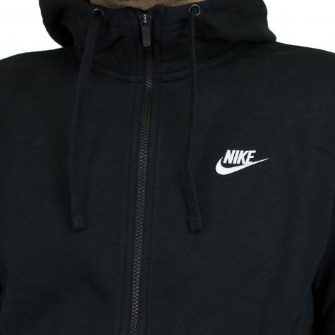 Nike Zip-Hoody FT Club schwarz/weiß 