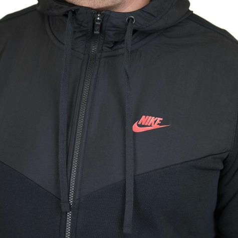 Nike Zip-Hoody HBR Fleece schwarz/rot 