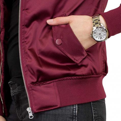 Urban Classics Damen Bomberjacke Satin Bomber burgundy weinrot 