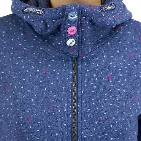 Ragwear Damen-Hoody Chelsea Hearts Zip indigo meliert