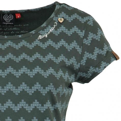 Ragwear Damen T-Shirt Mint Zig Zag grün