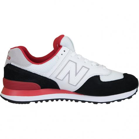 New Balance Sneaker 574 Leder/Textil weiß/schwarz/rot 