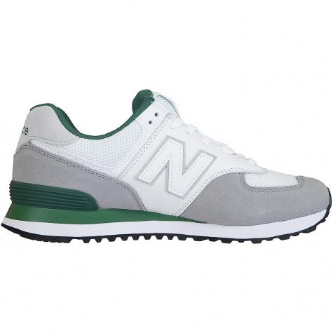 New Balance Sneaker 574 Leder/Textil grau/grün 