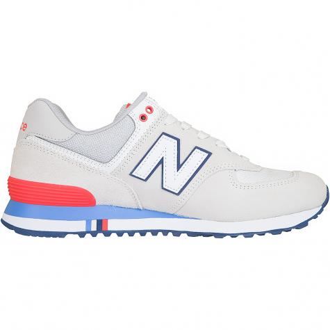New Balance Sneaker 574 Leder/Textil beige/blau/rot 