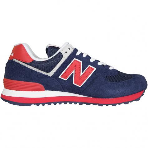 New Balance Sneaker 574 Leder/Textil dunkelblau/rot