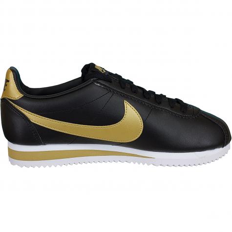 Nike Damen Sneaker Classic Cortez Leather schwarz/gold 