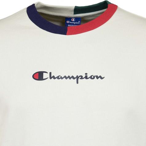 Champion Sweatshirt Logo weiß 