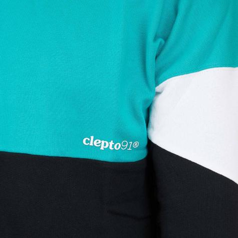 Cleptomanicx Sweatshirt Drop 91 türkis/weiß/schwarz 