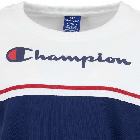 Champion Damen Sweatshirt Croptop weiß/dunkelblau 