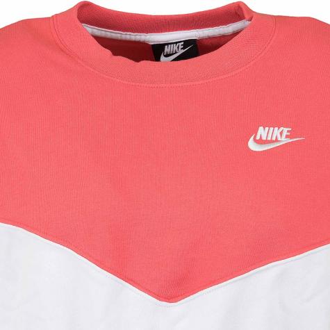 Nike Damen Sweatshirt Heritage Fleece weiß/rot 