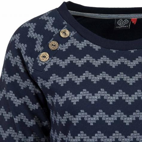 Ragwear Damen Sweatshirt Daria Zig Zag dunkelblau 