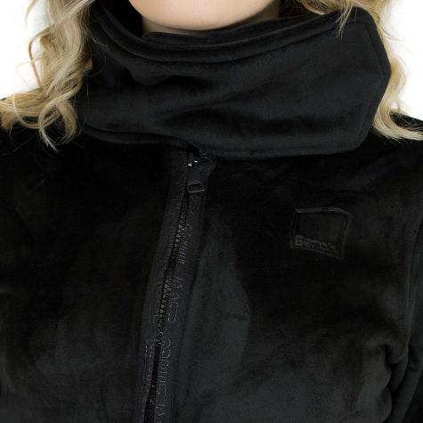 Bench Damen Sweatjacke Heritage Long Fleece Funnel schwarz 