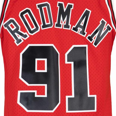 Mitchell & Ness Swingman Dennis Rodman Chicago Bulls 97/98 Trikot rot 