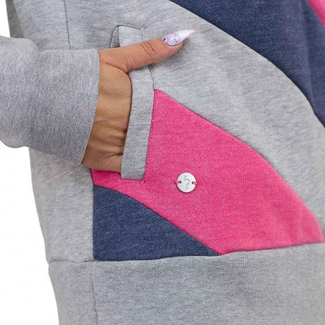 Mazine Damen Hoody Tasty grau/dunkelblau/pink
