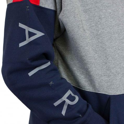 Nike Zip-Hoody Air Fleece grau/rot 