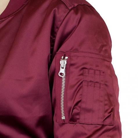 Urban Classics Damen Bomberjacke Satin Bomber burgundy weinrot 
