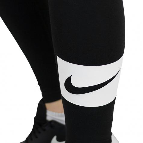 Nike Leggings Club Swoosh schwarz/weiß 