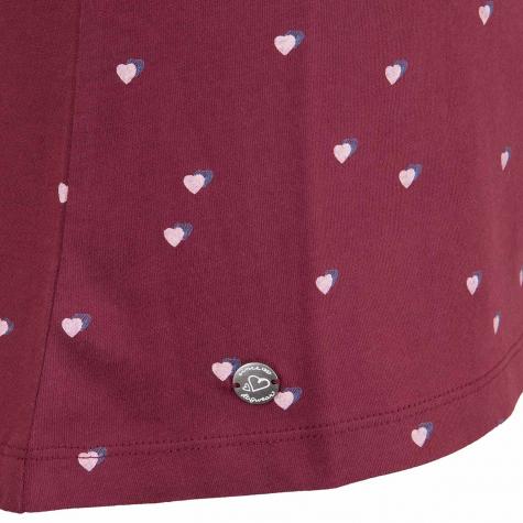 Ragwear Damen T-Shirt Mint Hearts dunkelrot 