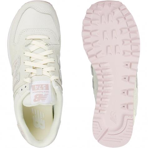 New Balance Damen Sneaker WL574 B Suede/Mesh weiß