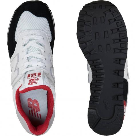 New Balance Sneaker 574 Leder/Textil weiß/schwarz/rot 
