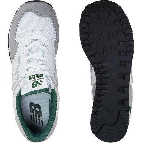 New Balance Sneaker 574 Leder/Textil grau/grün 