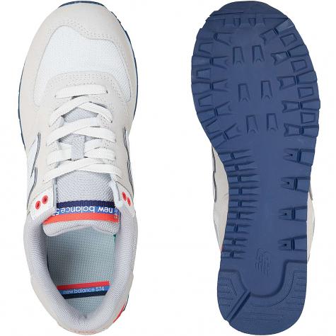 New Balance Sneaker 574 Leder/Textil beige/blau/rot 