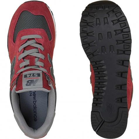 New Balance Sneaker 574 Leder/Textil/PU rot/dunkelblau 