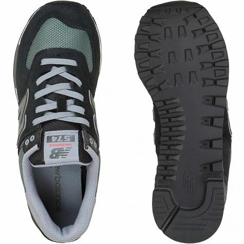 New Balance Sneaker 574 Leather/Textile/PU schwarz/grün 