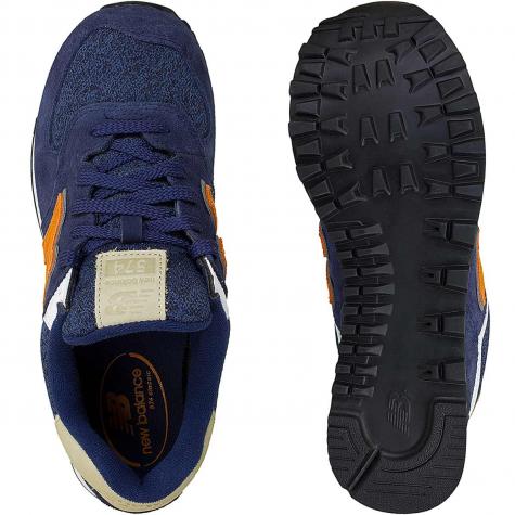 New Balance Sneaker ML 574 D Leder/Textil dunkelblau/orange 