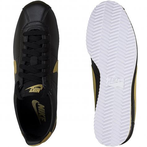 Nike Damen Sneaker Classic Cortez Leather schwarz/gold 