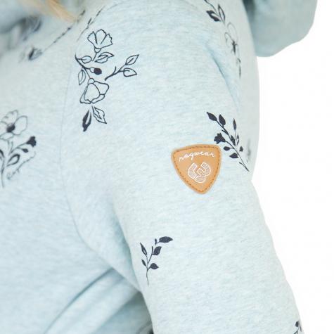 Ragwear Damen-Hoody Yoda Flowers light blue