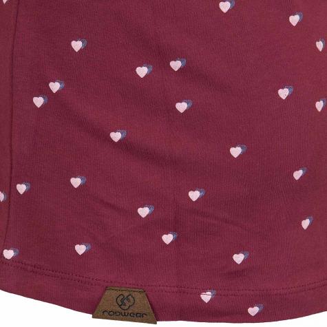 Ragwear Damen T-Shirt Mint Hearts dunkelrot 